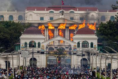 Aftermath of Peacefull Protest Turned Violent after state violance against youth in september 8 later that day Singa Durbar was burned down by citizen