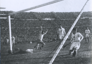 Argentina scores on the US in the first World Cup semifinal.  Credit phillysoccerpage.net